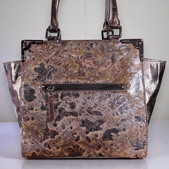 Sharif Leather & Calf Hair On SAMPLE Lion's Gate Satchel Shoulder Bag Like New - Picture 4 of 16